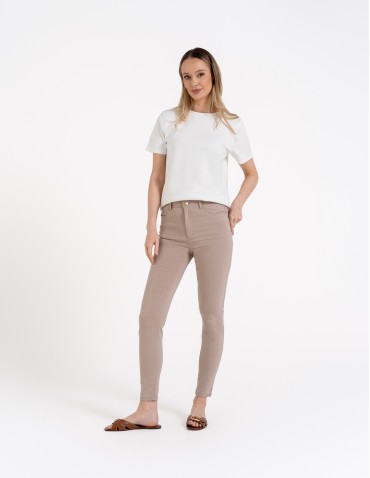 Spodnie wiskozowe damskie eleganckie - BEŻOWY