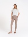 Spodnie wiskozowe damskie eleganckie BEŻOWY