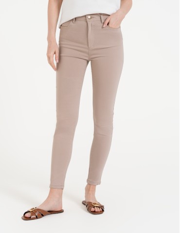 Spodnie damskie - Spodnie wiskozowe damskie eleganckie BEŻOWY - produkt 6