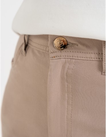 Spodnie damskie - Spodnie wiskozowe damskie eleganckie BEŻOWY - produkt 8