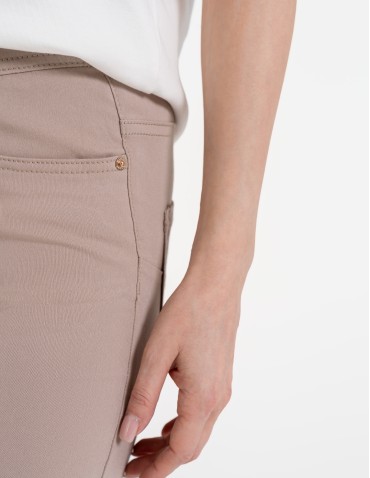 Spodnie damskie - Spodnie wiskozowe damskie eleganckie BEŻOWY - produkt 9