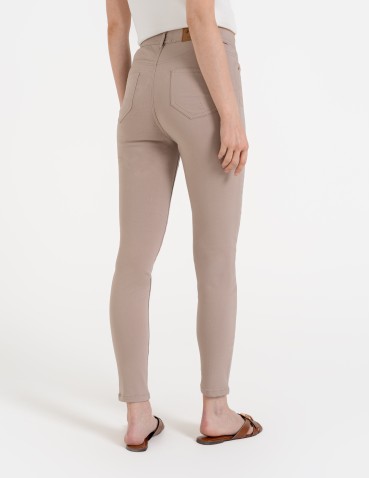 Spodnie damskie - Spodnie wiskozowe damskie eleganckie BEŻOWY - produkt 11