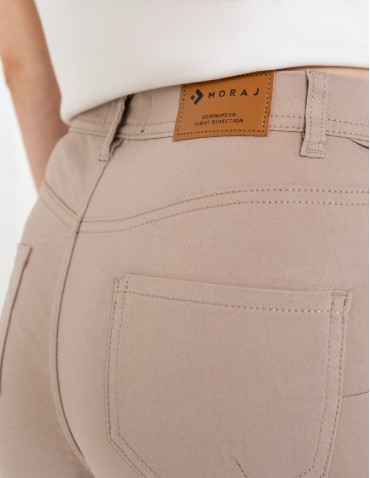 Spodnie damskie - Spodnie wiskozowe damskie eleganckie BEŻOWY - produkt 3