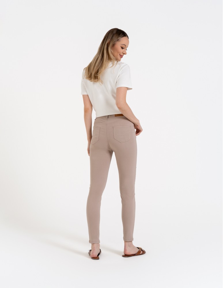 Spodnie damskie - Spodnie wiskozowe damskie eleganckie BEŻOWY  - produkt moraj.pl 13