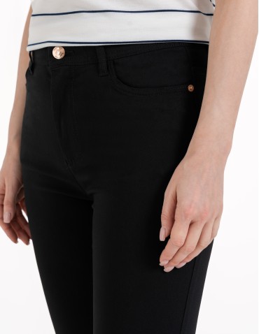 Spodnie damskie - Spodnie wiskozowe damskie eleganckie CZARNY - produkt 6