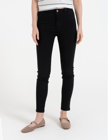 Spodnie damskie - Spodnie wiskozowe damskie eleganckie CZARNY - produkt 7