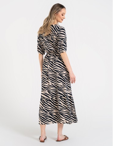 Sukienki i kombinezony - Sukienka damska maxi z wiskozy z elastyczną talią WZÓR 2 - produkt 14