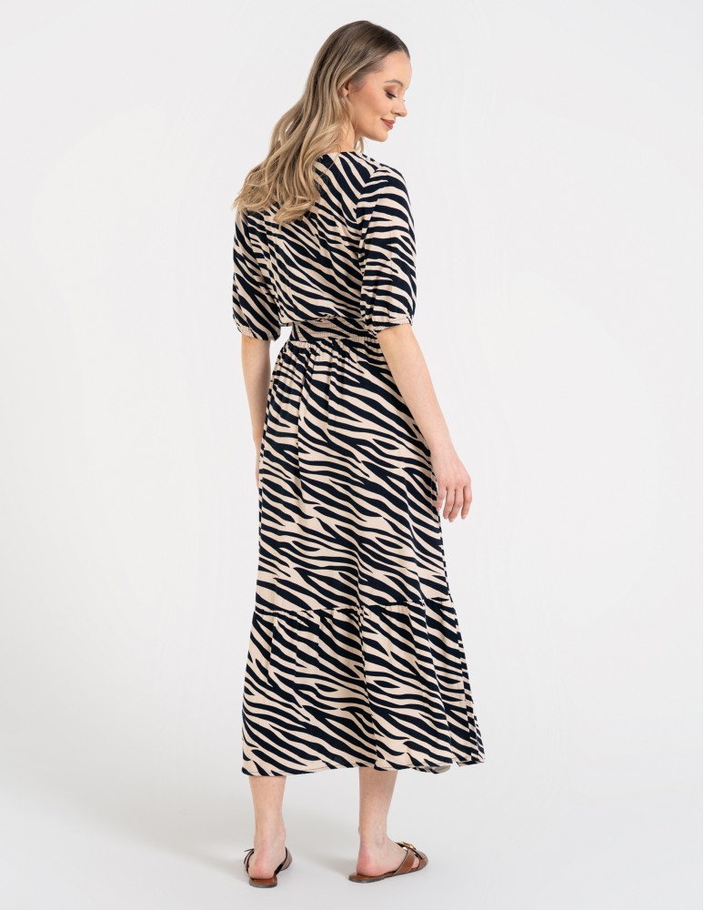 Sukienki i kombinezony - Sukienka damska maxi z wiskozy z elastyczną talią WZÓR 2 - produkt moraj.pl 14