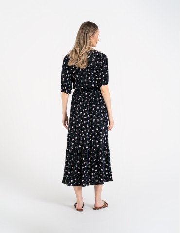 Sukienki i kombinezony - Sukienka damska maxi z wiskozy z elastyczną talią WZÓR 1 - produkt 12