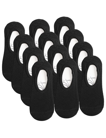 Skarpetki damskie niskie stopki klasyczne szybkoschnące 12-pak - BLACK