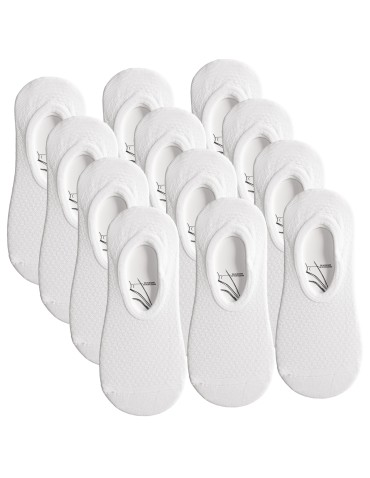Skarpetki damskie niskie stopki klasyczne szybkoschnące 12-pak - WHITE