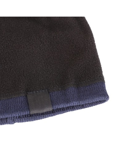 Czapki - Klasyczna czapka męska gładka ocieplana polarem CZARNY - produkt 11