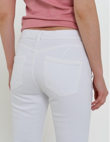 Spodnie damskie - Damskie spodnie skinny jeansowe rurki BIAŁY - produkt 14