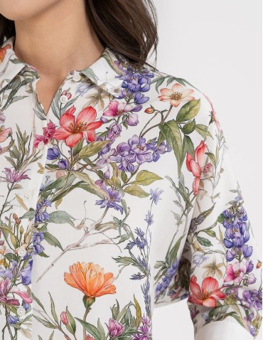 Koszule - Koszula damska oversize lekka ze 100% wiskozy WZÓR 1 - produkt 7