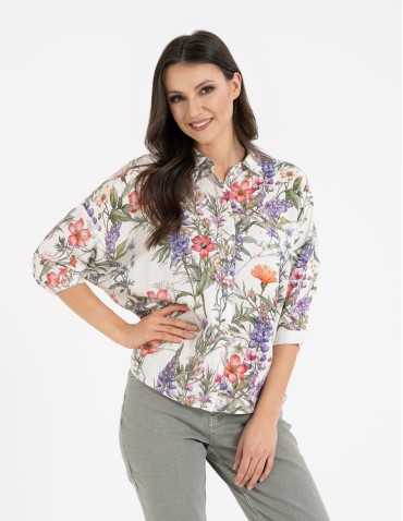 Koszule - Koszula damska oversize lekka ze 100% wiskozy WZÓR 1 - produkt 6