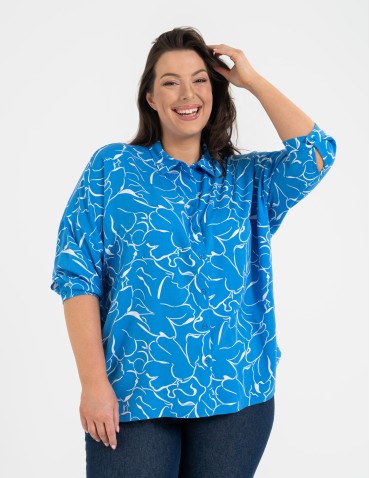 Koszule - Koszula damska oversize lekka ze 100% wiskozy WZÓR 2 - produkt 1