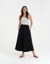 Spódnica damska maxi wiskozowa zwiewna o regularnym kroju CZARNY