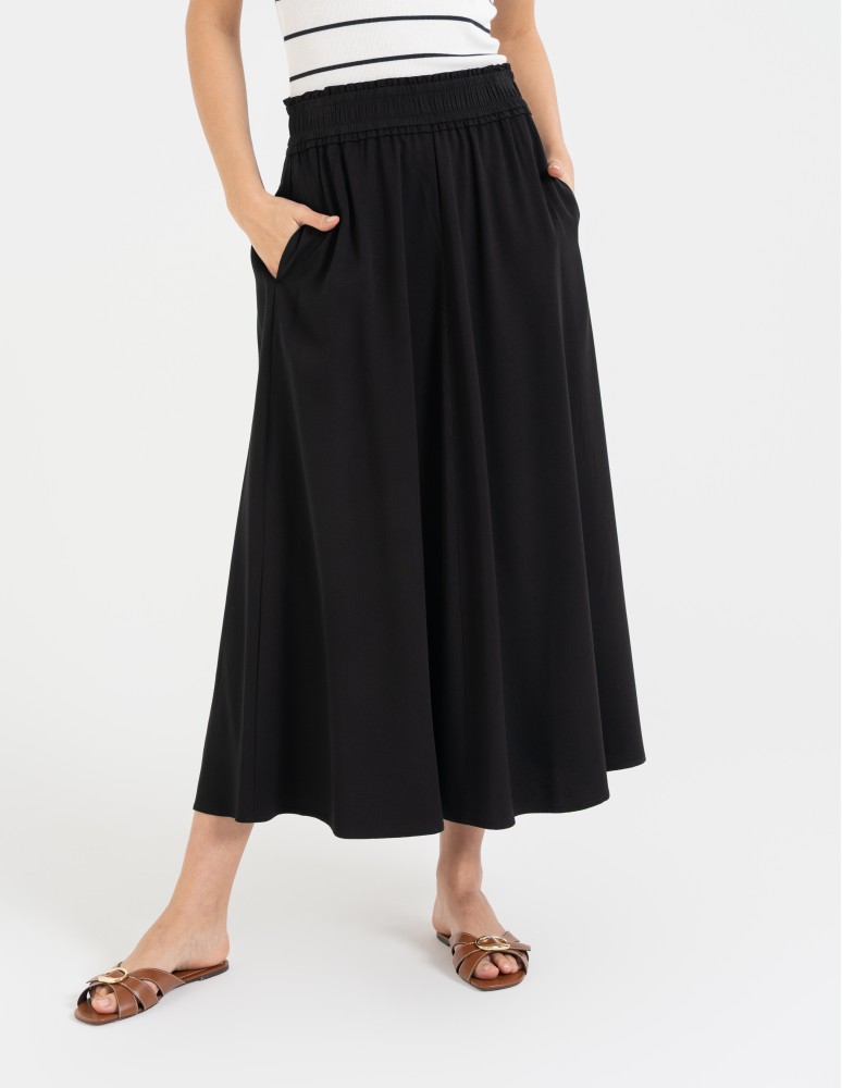 Spódnice midi - Spódnica damska maxi wiskozowa zwiewna o regularnym kroju CZARNY - produkt moraj.pl 3