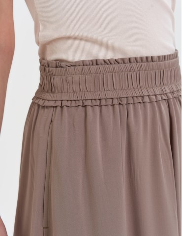 Spódnice midi - Spódnica damska maxi wiskozowa zwiewna o regularnym kroju BEŻOWY - produkt 2