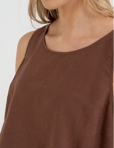 Bluzka damska lniana bez rękawów o luźnym kroju - produkt 2