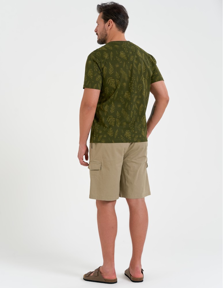 Szorty materiałowe - Spodenki męskie bawełniane cargo z kieszeniami BEŻOWY - produkt moraj.pl 6