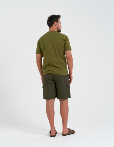 Szorty materiałowe - Spodenki męskie bawełniane cargo z kieszeniami ZIELONY - produkt 7