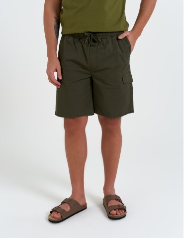Szorty materiałowe - Spodenki męskie bawełniane cargo z kieszeniami ZIELONY - produkt 3