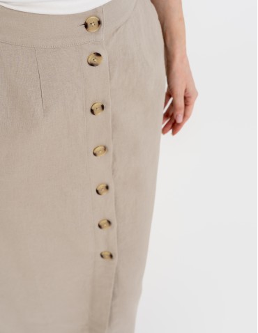 Spódnica damska midi casual z lnem i wiskozą  - produkt 2