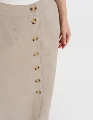 Spódnica damska midi casual z lnem i wiskozą  - produkt 2