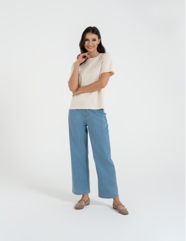 Spodnie damskie jeansowe casual z wysokim stanem