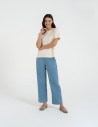 Spodnie damskie jeansowe casual z wysokim stanem JASNY NIEBIESKI 
