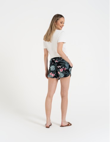 Szorty dresowe - Spodenki damskie szorty krótkie z wiązaniem i kieszeniami WZÓR 1 - produkt 3