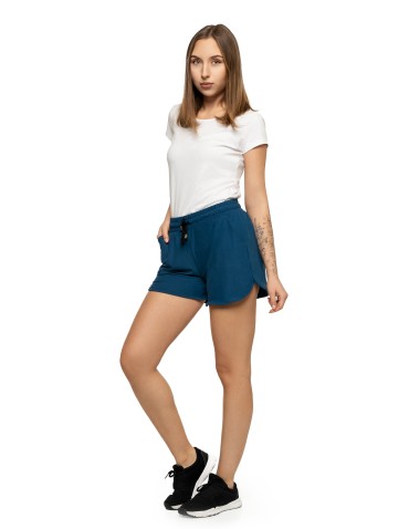 Szorty damskie letnie - Damskie szorty na gumce z wiązaniem JEANS - produkt 5