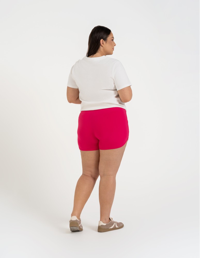 Szorty damskie letnie - Damskie szorty na gumce z wiązaniem FUKSJA - produkt moraj.pl 9