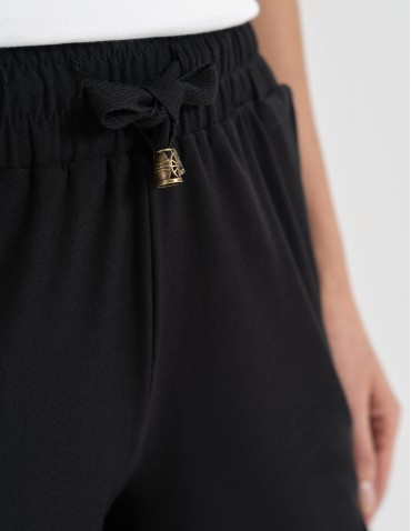 Szorty dresowe - Krótkie spodenki damskie szorty gładkie CZARNY - produkt 4