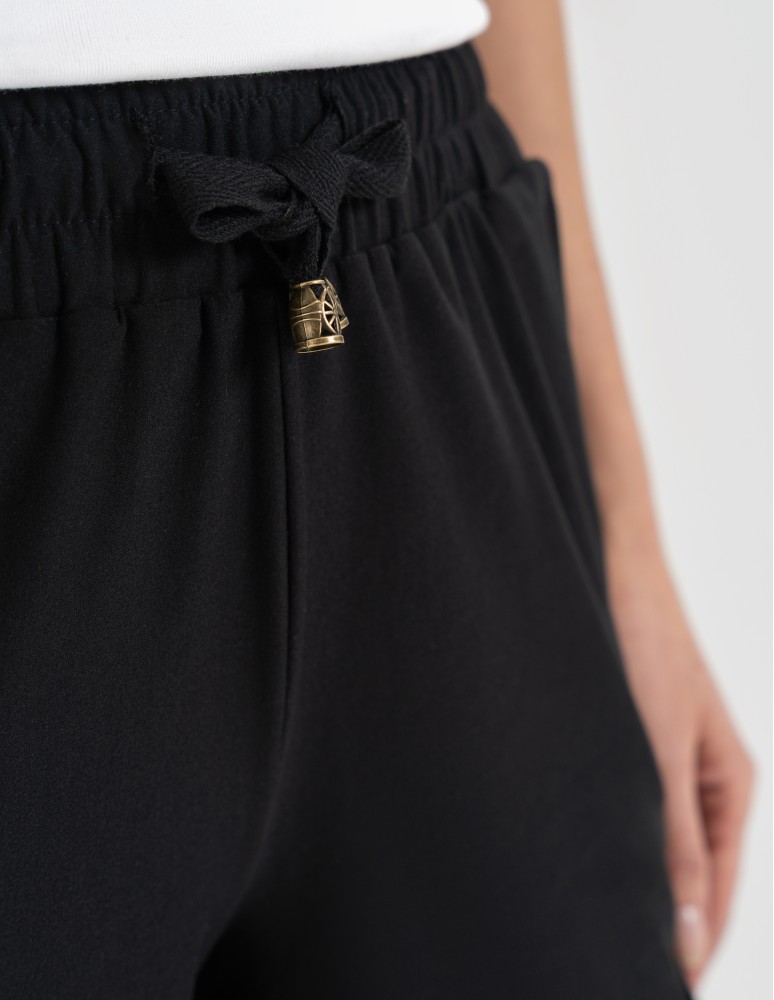 Szorty dresowe - Krótkie spodenki damskie szorty gładkie CZARNY - produkt moraj.pl 4