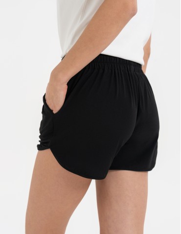 Szorty dresowe - Krótkie spodenki damskie szorty gładkie CZARNY - produkt 7