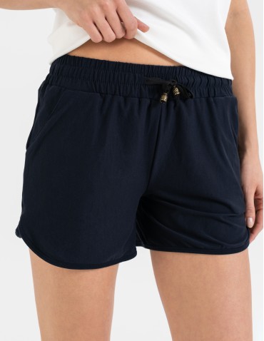 Szorty dresowe - Krótkie spodenki damskie szorty gładkie GRANATOWY - produkt 2