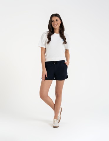 Szorty dresowe - Krótkie spodenki damskie szorty gładkie GRANATOWY - produkt 1