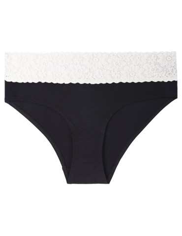 Majtki damskie maxi bikini z szerokim koronkowym pasem 6-pak - WIELOKOLOROWY  - produkt 2