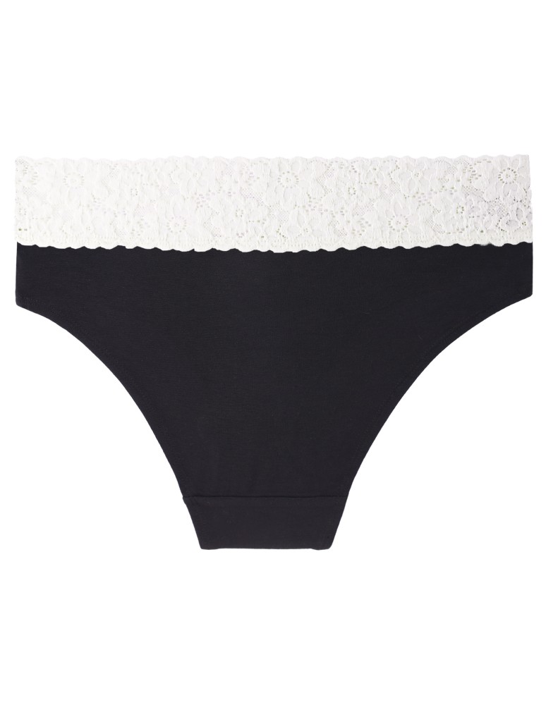 Majtki z wysokim stanem - Majtki damskie maxi bikini z szerokim koronkowym pasem 6-pak WIELOKOLOROWY  - produkt moraj.pl 2