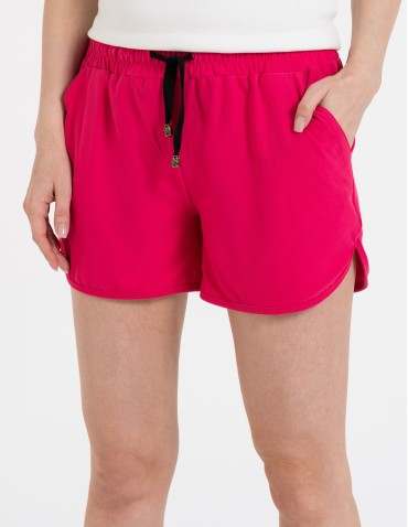 Szorty dresowe - Krótkie spodenki damskie szorty gładkie FUKSJA - produkt 2