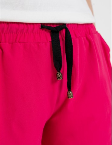 Szorty dresowe - Krótkie spodenki damskie szorty gładkie FUKSJA - produkt 4