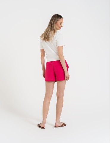 Szorty dresowe - Krótkie spodenki damskie szorty gładkie FUKSJA - produkt 5