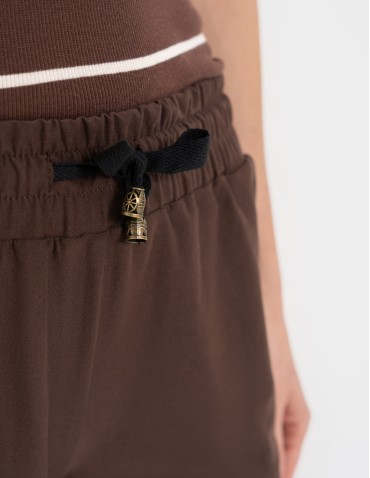 Szorty dresowe - Krótkie spodenki damskie szorty gładkie BRĄZOWY - produkt 4
