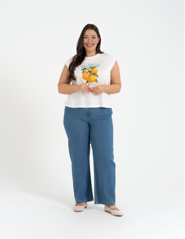 Spodnie materiałowe - Spodnie damskie jeansowe casual z wysokim stanem NIEBIESKI - produkt 10