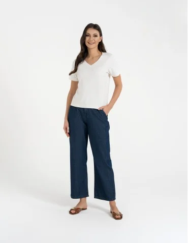 Spodnie damskie jeansowe casual z wysokim stanem