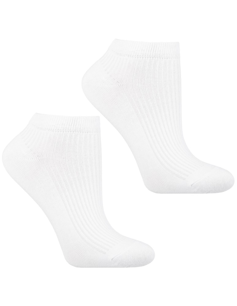 Stopki klasyczne - Damskie skarpetki stopki prążkowane z bawełny 12-pak WIELOKOLOROWY  - produkt moraj.pl 4