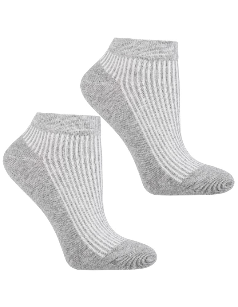 Stopki klasyczne - Damskie skarpetki stopki prążkowane z bawełny 12-pak WIELOKOLOROWY  - produkt moraj.pl 5