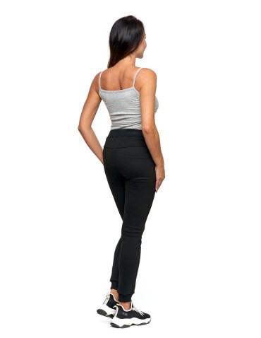 Spodnie damskie - Spodnie dresowe damskie ze ściągaczami CZARNY - produkt 3